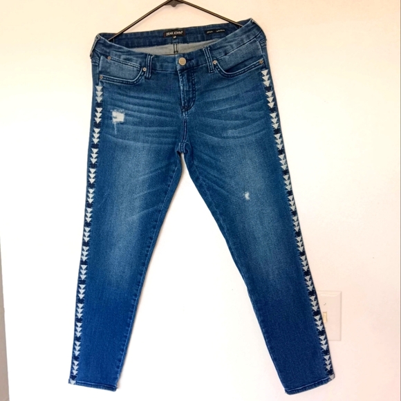 Dear John jeans Joyrich Comfort skinny, embroidery,sz 29, distressed stretch. - Picture 1 of 16